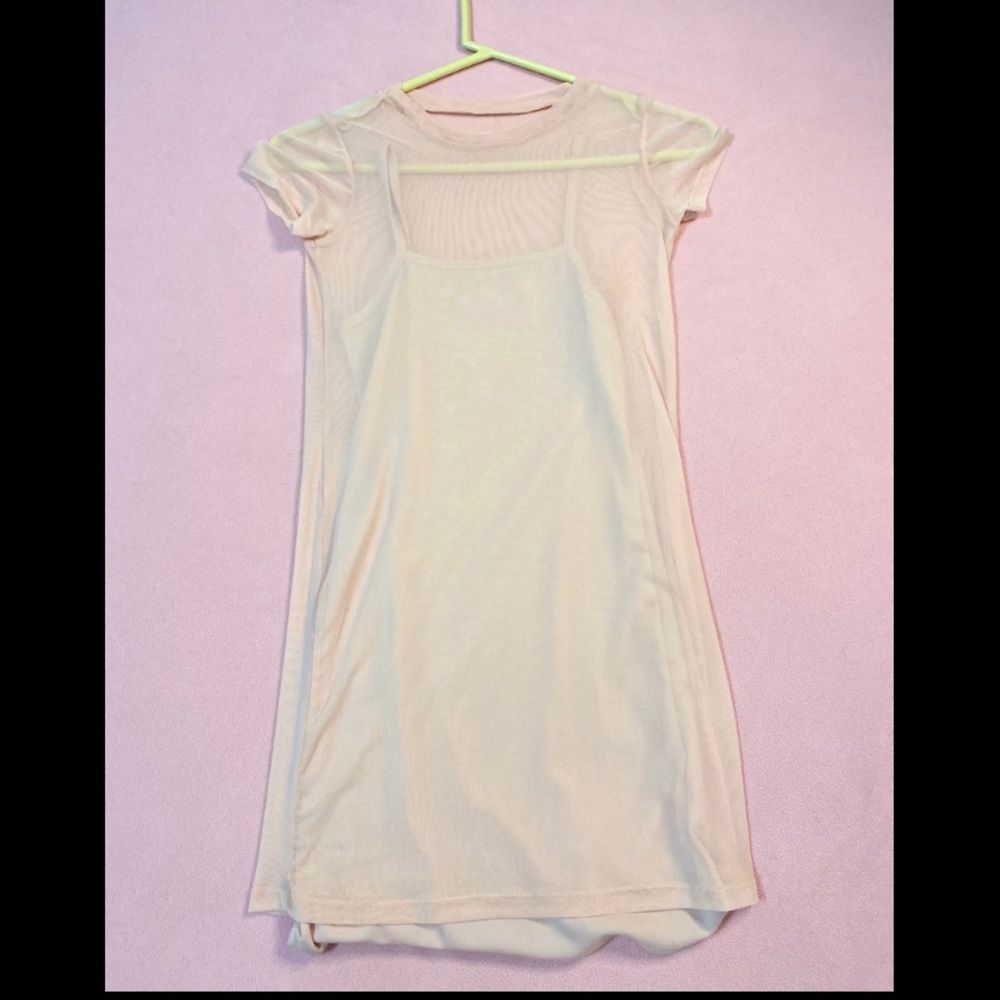 Light baby pink, mesh dress!